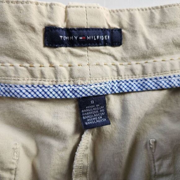 Tommy Hilfiger khaki tan beige hot pants shorts Y2K 34 in waist size 6-8 womens - Picture 3 of 4